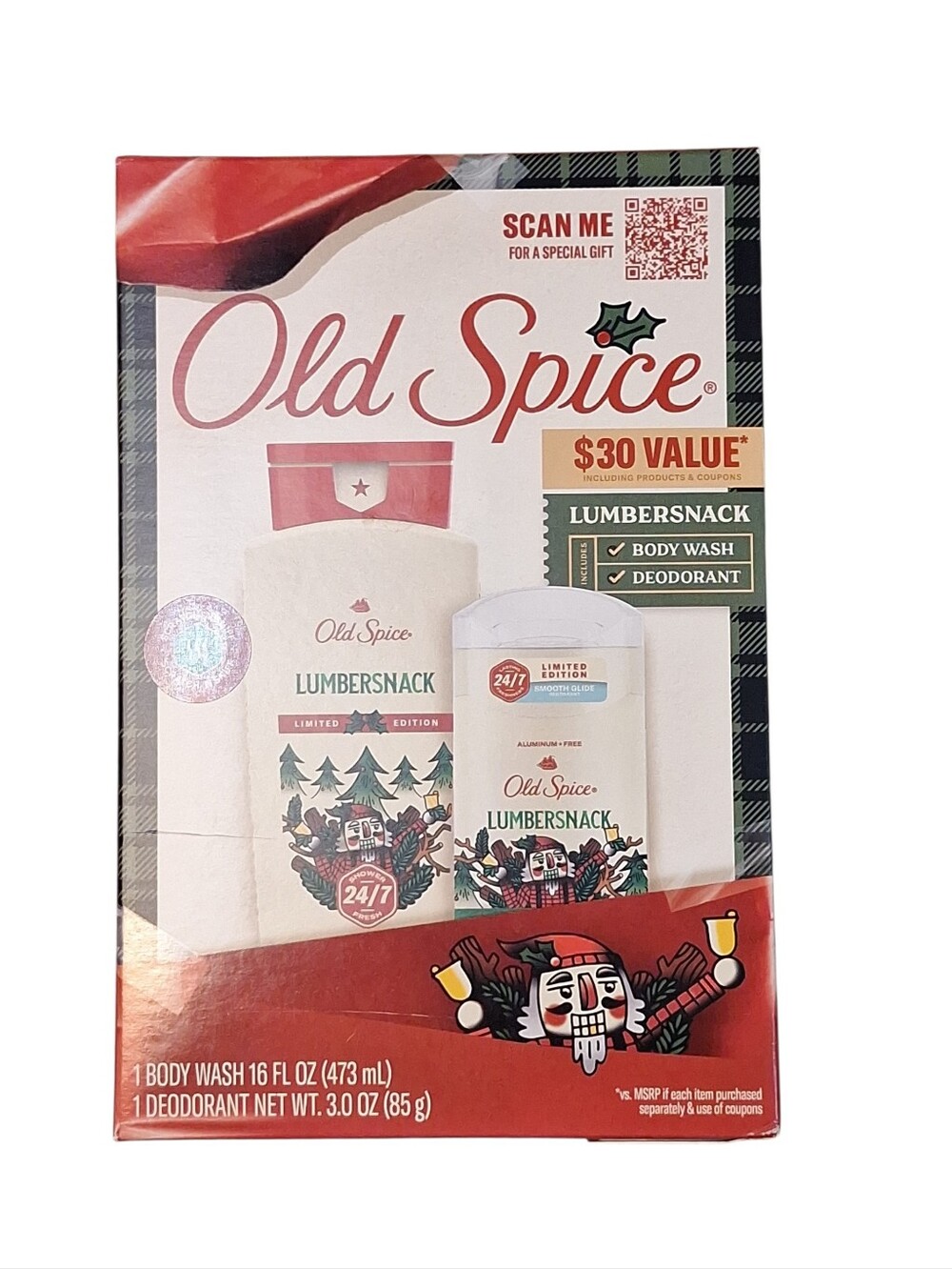 NIB Old Spice Lumbersnack Body Wash & Deodorant Set